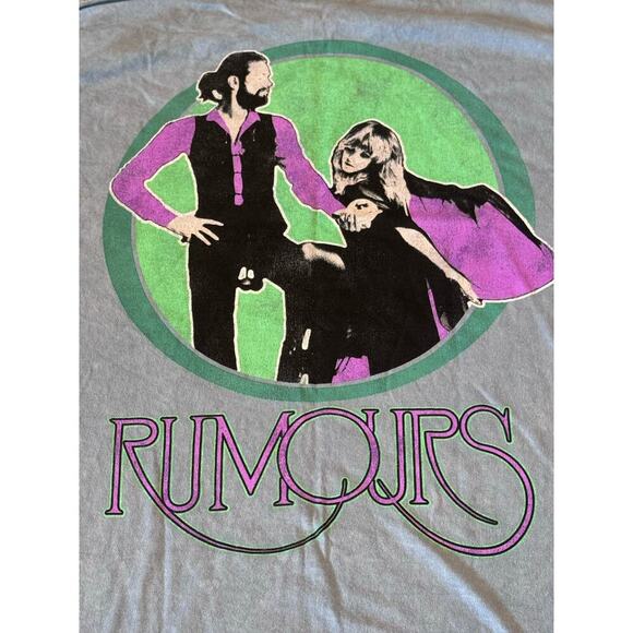 Fleetwood Mac Rumours Blue Grunge Short Sleeve Graphic T-Shirt Blue Wash L - Picture 4 of 8